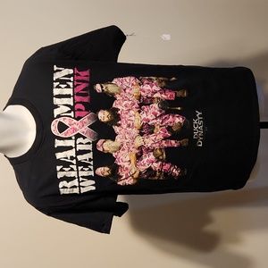 Duck Dynasty family pink portrait art black L tshirt